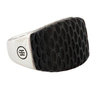 JOHN HARDY ONYX STERLING SILVER 925 CARVED SIGNET RING